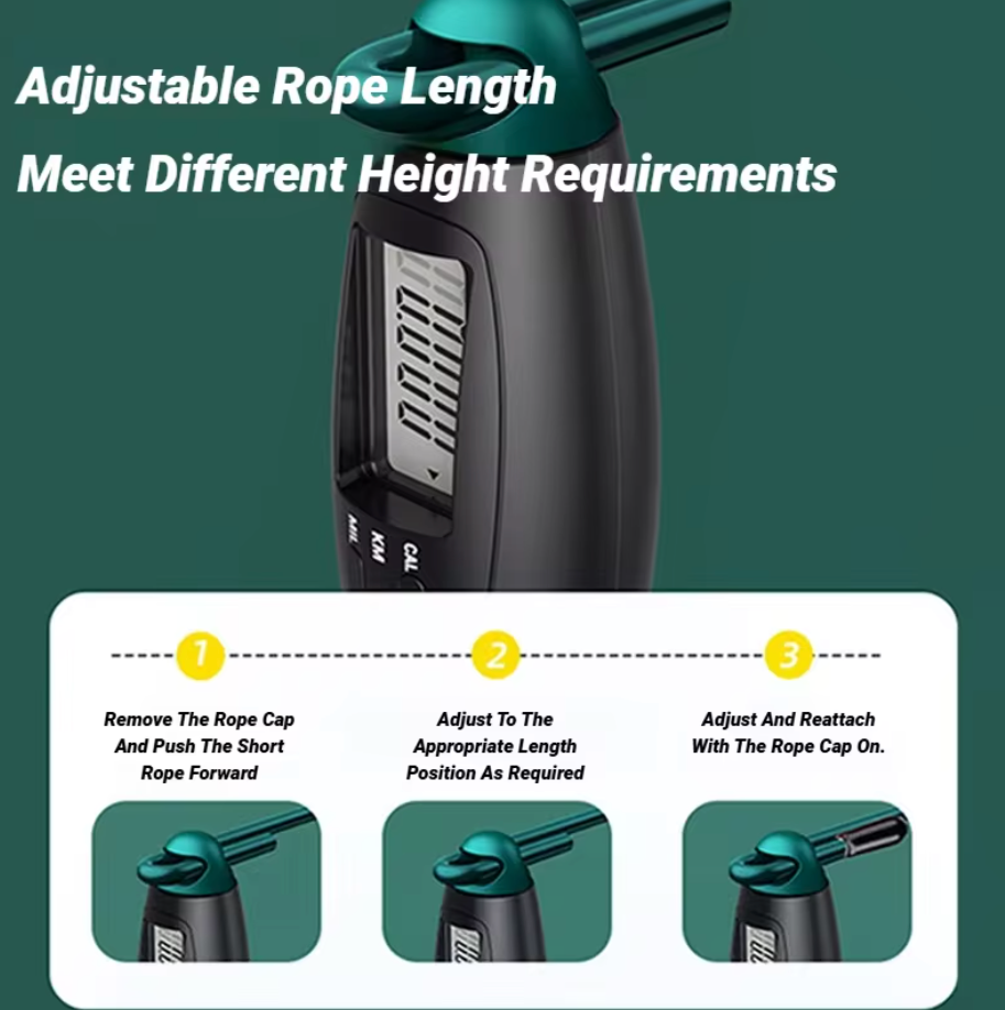 Smart Counting Jump Rope – Adjustable Steel Skipping Rope for Fitness, Calorie Tracking, Gym Training